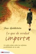 lo que de verdad importa: un sabio relato sobre las infinistas po sibilidades de la vida-jan goldstein-9788496748439 lo que de verdad importa: un sabio relato sobre las infinistas po sibilidades de la vida-jan goldstein-9788496748439