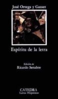 espiritu de la letra-jose ortega y gasset-9788437605449 espiritu de la letra-jose ortega y gasset-9788437605449