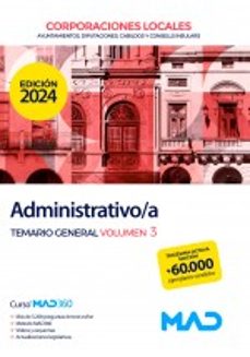 Descarga gratuita de los libros más vendidos ADMINISTRATIVO/A DE AYUNTAMIENTOS, DIPUTACIONES Y OTRAS CORPORACIONES LOCALES. de  en español